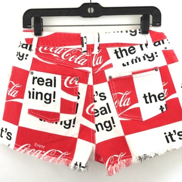 Coca Cola Denim Jean Shorts Size Medium High Waist - Picture 5 of 7